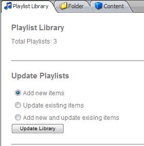 playlist library tab