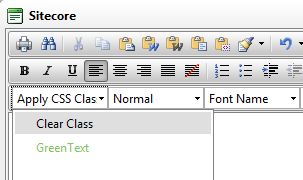 wysiwyg class drop down